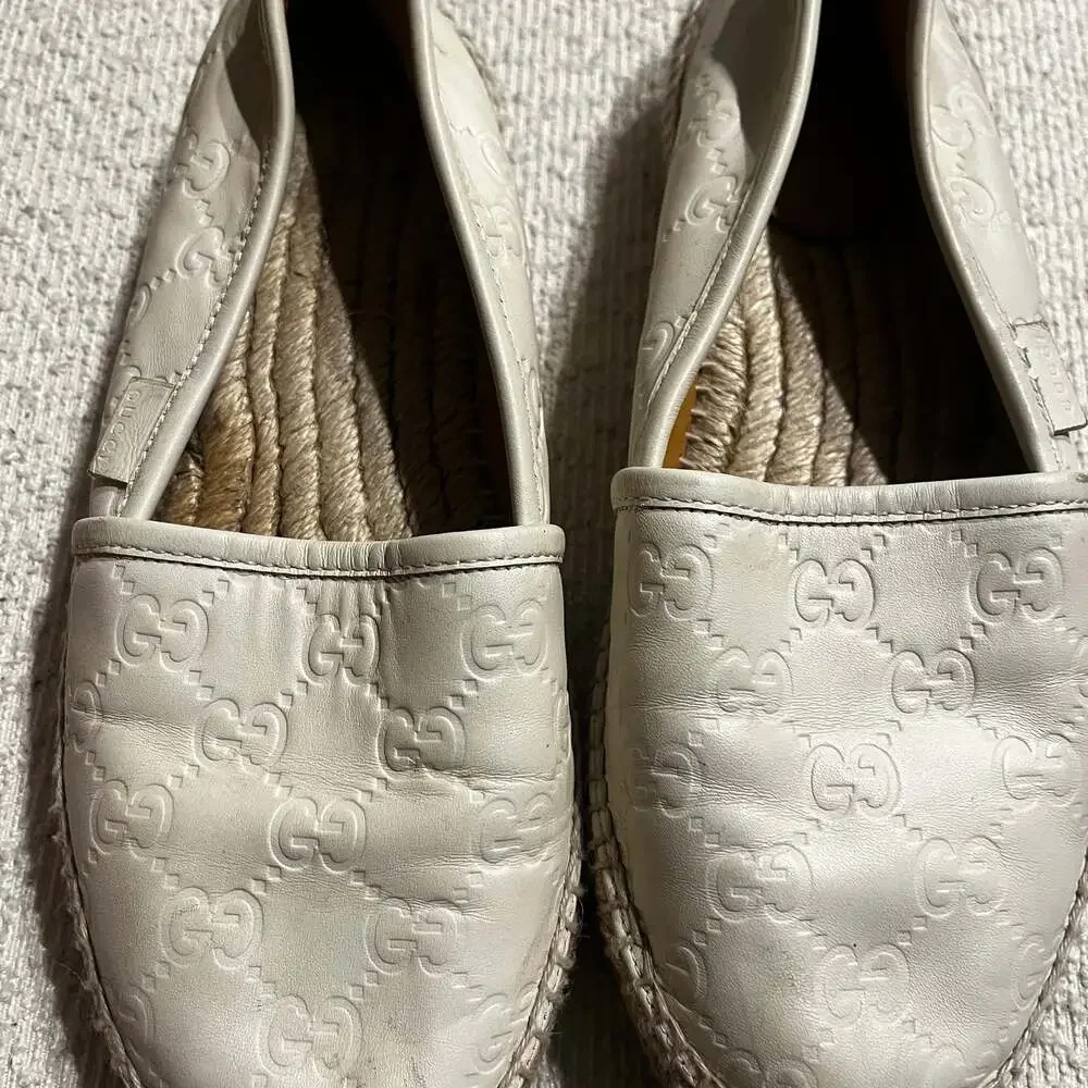 Gucci Beige GG Canvas/Leather Slip on Espadrille... - Picture 1 of 5